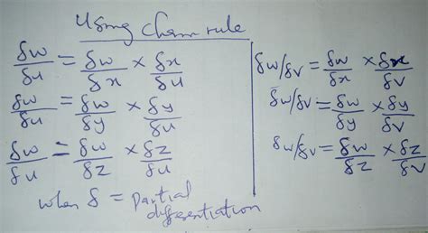 For The Functions W Xy Yz Xz X U 2v Y U 2v And Z Uv Express ζw ζu And ζw ζv Using The Chain