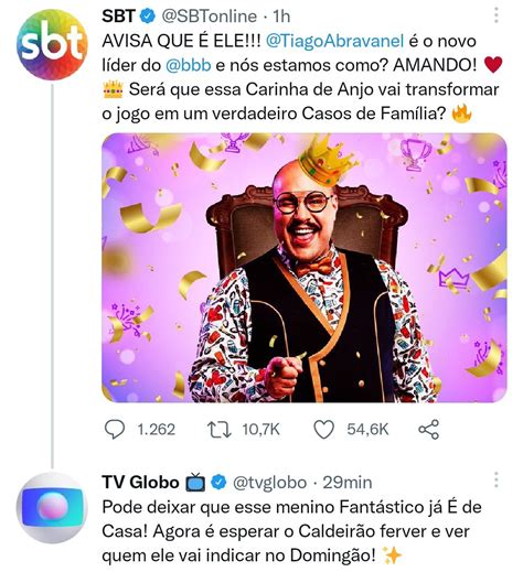 SBT comemora vitória de Tiago Abravanel na Prova do Líder do BBB22 em