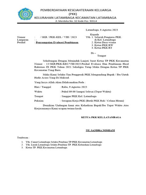 Surat Undangan Pkk Pdf