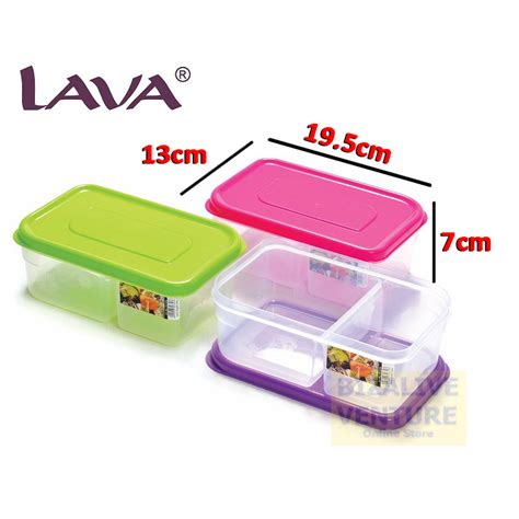 LAVA BPA Free Plastic Lunch Box 2 Compartment Container