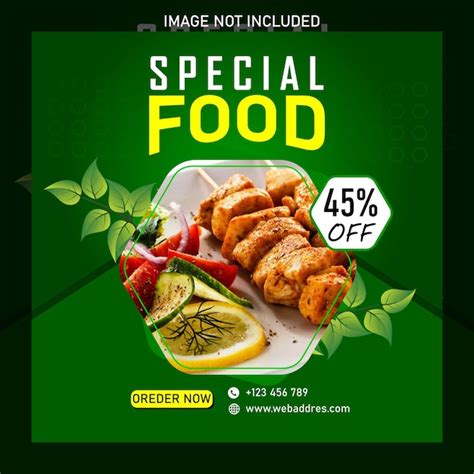 Premium Vector Editable Food Social Media Post Design Template