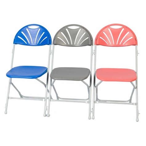 Tough Plastic Folding Chair With Fan Back Ideal For Education And