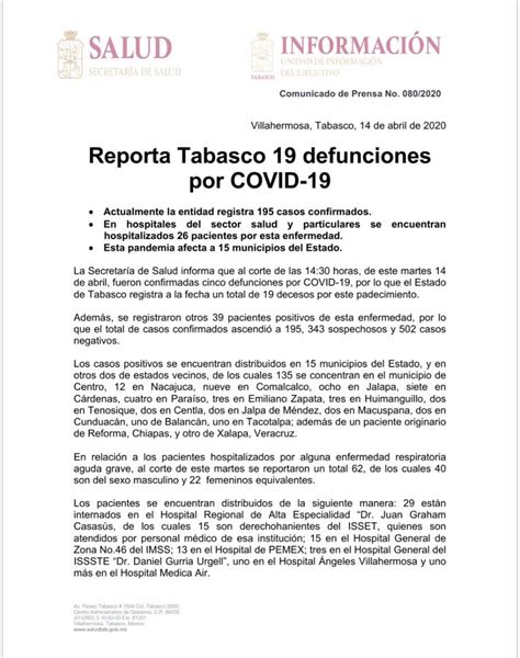 Ssalud Tabasco On Twitter Informaci N Importante Para La Poblaci N