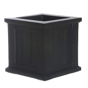 Mayne Cape Cod 16 In Square Self Watering Black Polyethylene Planter