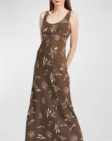 En Saison Margot Scoop Neck Printed Midi Dress Neiman Marcus