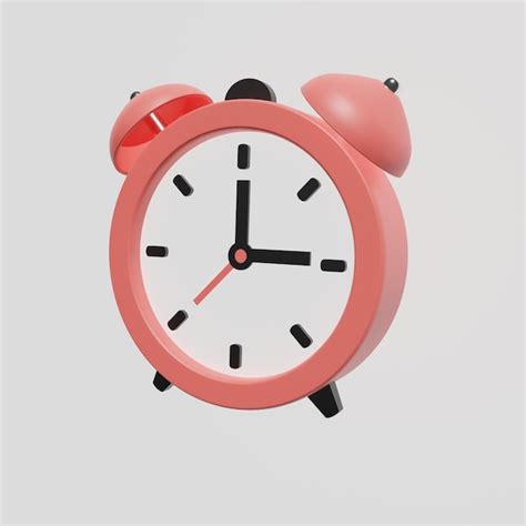 Premium Photo D Render Of Red Alarm Clock On White Background