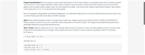 Solved Program Specifications Write A Program To Play An Chegg