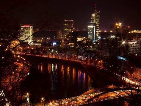 Vilnius City Night Skyline Stock Photography - Image: 1963272