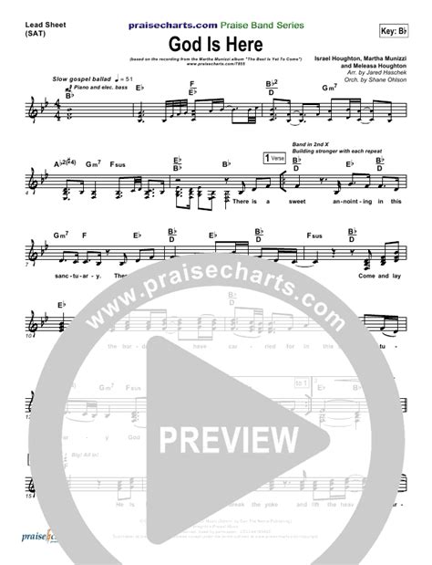 God Is Here Sheet Music Pdf Martha Munizzi Praisecharts