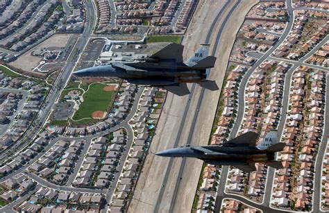 Air To Air Left Side View Of Two US Air Force USAF F 15C Eagle