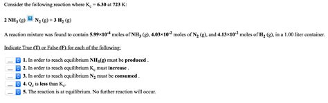 Solved Consider The Following Reaction Where K At Chegg