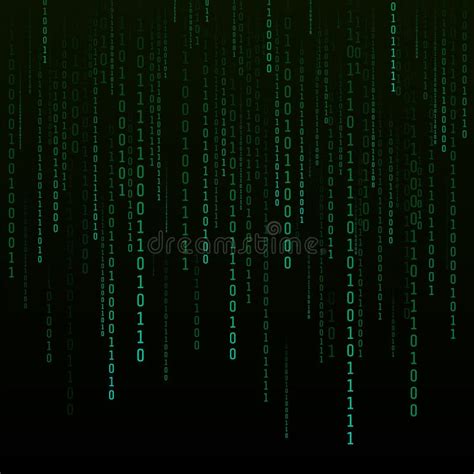 Binary Matrix Background Digital Data Stream In Matrix Style Stock