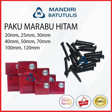 Jual Paku Beton Hitam Marabu Mm Paku Tembok Kayu Cm Shopee