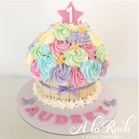 Rainbow Rosette Giant Cupcake À la Roch Cakes Sweets