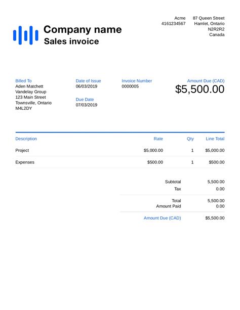 Free Sales Invoice Template Customize And Send In 90 Seconds