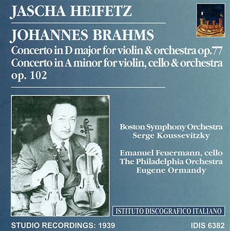 Club CD BRAHMS Violin Concerto In D Major Op 77 Double Concerto