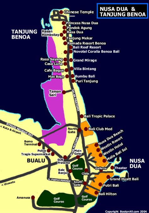 Detail Nusa Dua Map for Holidays Lover | Bali Weather Forecast and Bali Map Info