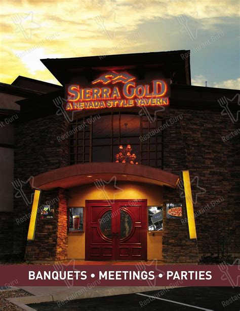 Menu at Sierra Gold, Las Vegas, Buffalo & Smoke Ranch