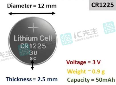CR1225纽扣电池规格参数_代替型号_应用特点-IC先生