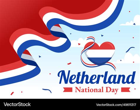 Happy netherland national day with netherlands Vector Image