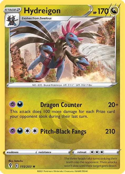 Hydreigon Swsh Evolving Skies Holo Rare Pokemon Card Gogi