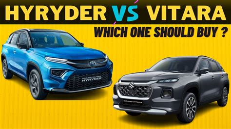 2022 Maruti Suzuki Grand Vitara Vs Toyota Urban Cruiser Hyryder