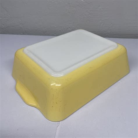 Vintage Pyrex Town Country Butter Yellow 503 Refrigerator Fridgie