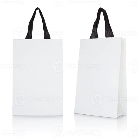 White Paper Shopping Bag Isolated With Reflect Floor For Mockup 17350474 Png