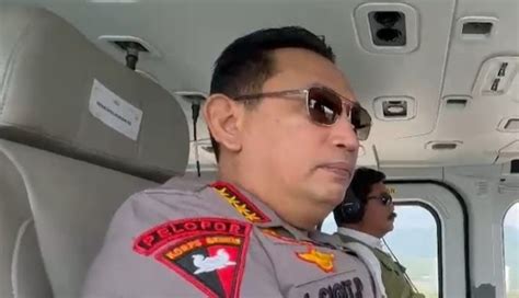 Kapolri Bersama Menko Polhukam Bareng Naik Heli Tinjau Kesiapan Arus