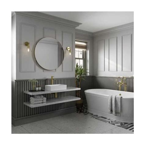 Hib Trim Round 80 Brushed Brass Bathroom Mirror