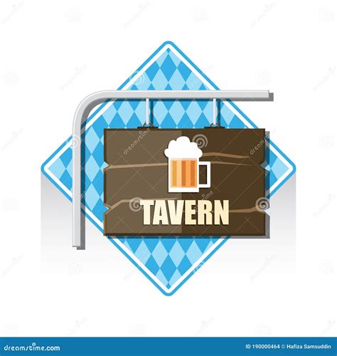 Tavern Sign Vector Illustration Decorative Design Stock Vector