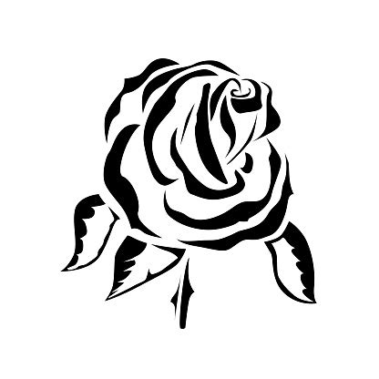 Vector Drawing Of A Rose Tattoo Logo Stock Illustration - Download ...