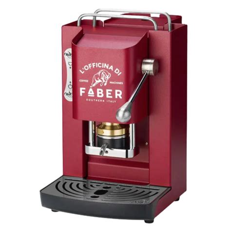 Faber Faber Machine A Cafe A Dosettes Pro Deluxe Cherry Red Chrome 1 3 L