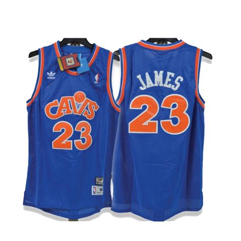 LeBron James Cleveland Cavaliers Basketball Jersey Throwback (Blue ...