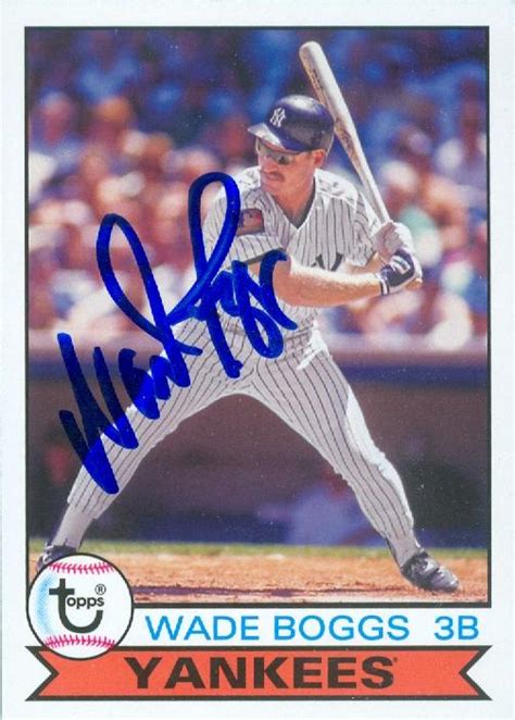 Wade Boggs Autographed Baseball Card New York Yankees Topps