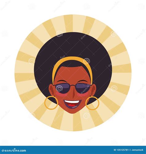 Disco Woman Face Stock Vector Illustration Of Afro 135125781