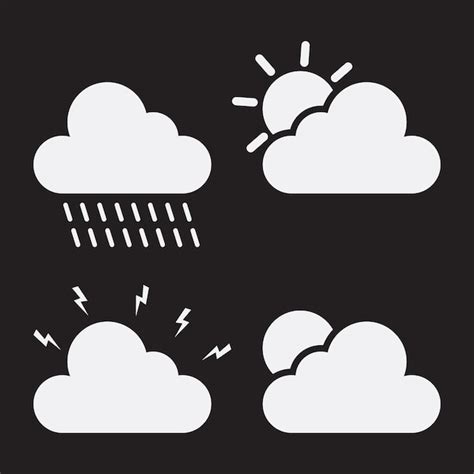 Premium Vector | Cloud weather icon. cloud weather symbol set. vector ...