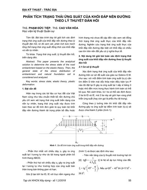 Phân tích trạng thái ứng suất của khối đắp nền đường theo lý thuyết đàn