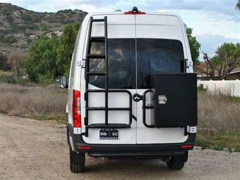 Aluminess Rear Door Ladder And Tire Rack For Mercedes Sprinter Vans