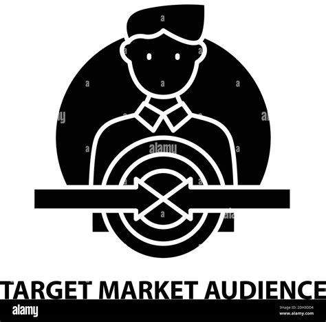 Target Market Audience Icon Black Vector Sign With Editable Strokes