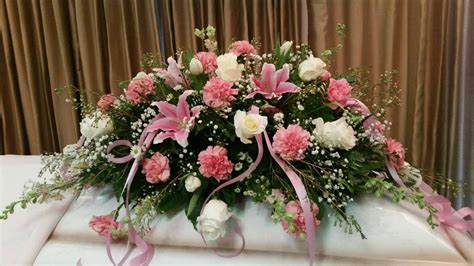 Delicate Pink Casket Spray Funeral Flower Arrangements Get Well