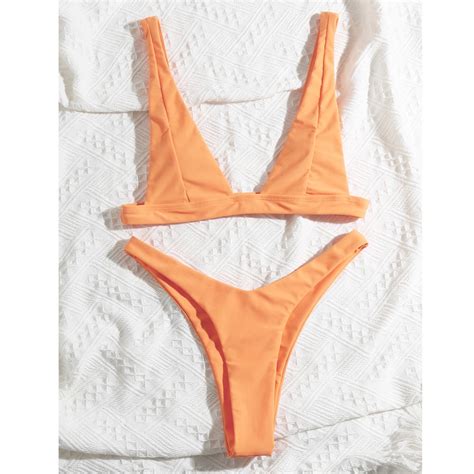 Tponi Cute Bikinis Bikinis Orange Women Swimsuit Clearance L