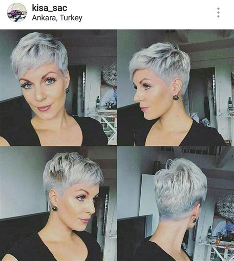 💇kapsels | Short silver hair, Short hair styles, Super short hair