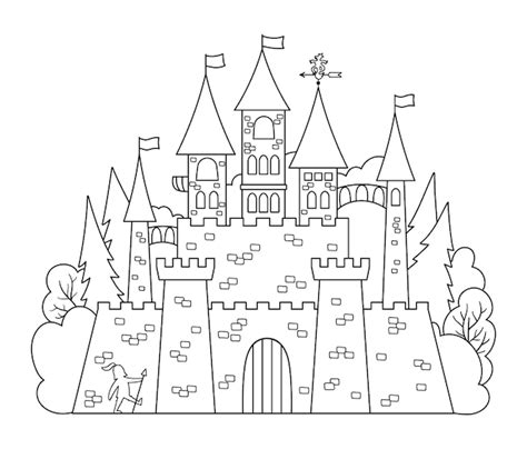 Premium Vector Vector Black And White Castle Icon Isolated On White Background Magic Kingdom