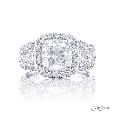 Cushion Cut Solitaire Pave Engagement Rings