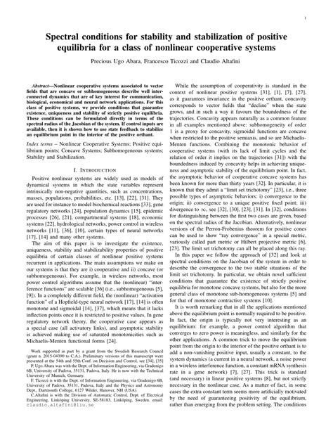 PDF Spectral Conditions For Stability And Stabilization Of Positive