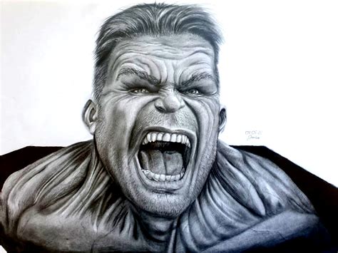 Hulk Face Drawing