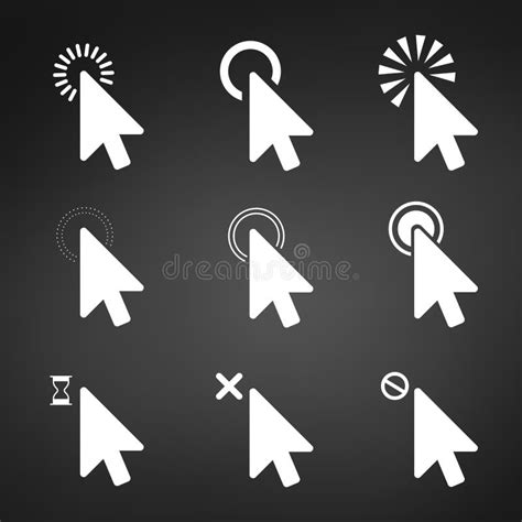 Computer Mouse Click Cursor Gray Arrow Icon Mouse Vector Illustration