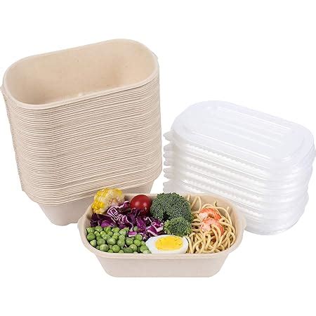 Amazon Pack Oz Eco Friendly Disposable Bowls With Lids