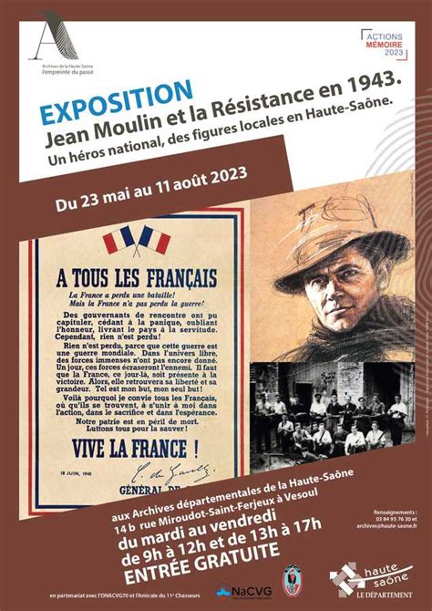 Vesoul Exposition Jean Moulin et la Résistance en 1943